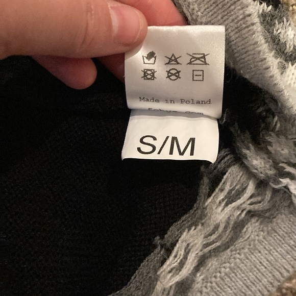 Turtleneck sweater dress - black fair isle print - S/M - Picture 4 of 6